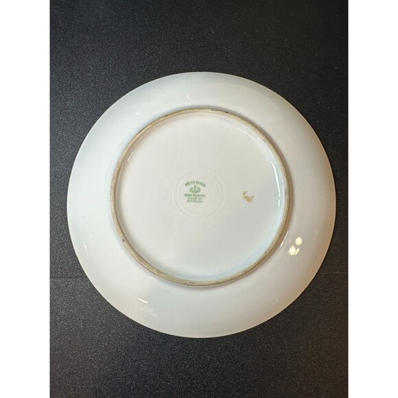 Vintage Meito China Hand Painted Landscape Plates Pair 7.75" & 8" Japan - Picture 3 of 7